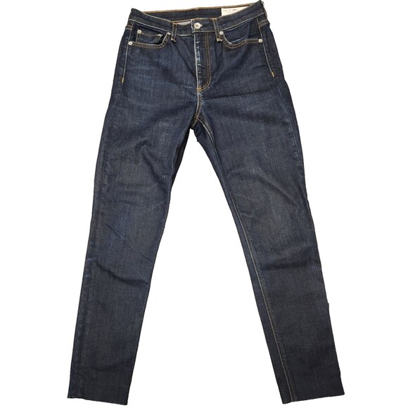 rag & bone Nina High Rise Jeans Women's Size 26 Dark Blue Stretch Denim Ankle - Picture 2 of 11